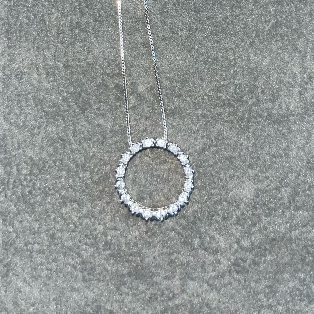 White gold 10K diamond womens necklace
